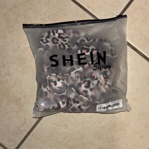 SHEIN Animal Print Bikini with Pink and Black Accents